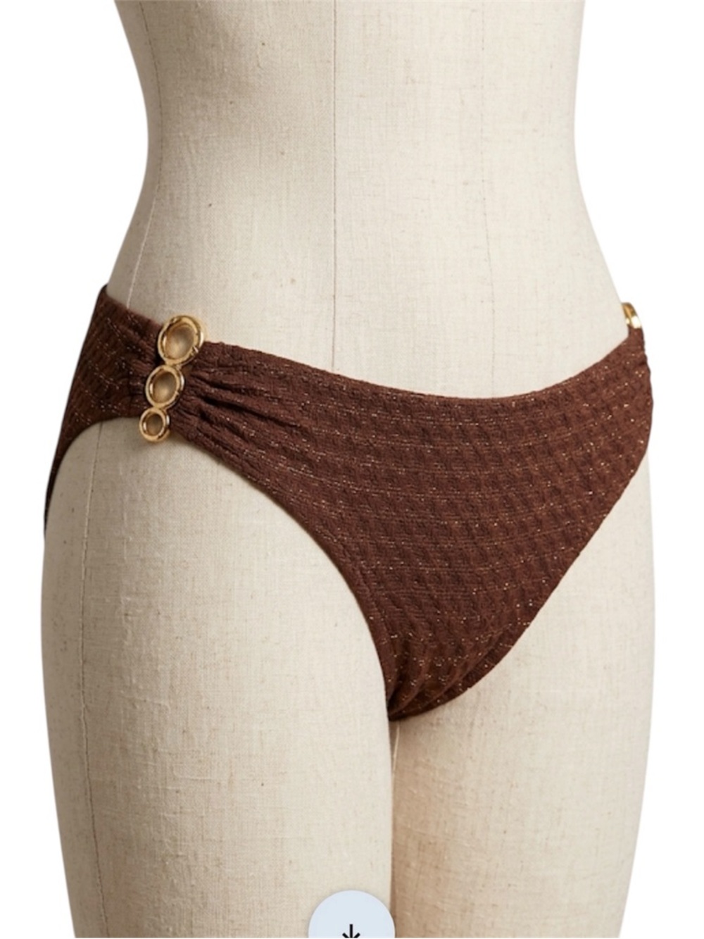 Trina Turk NWT Swim Glimmer Hipster Bikini Bottoms 10 Spa Collection